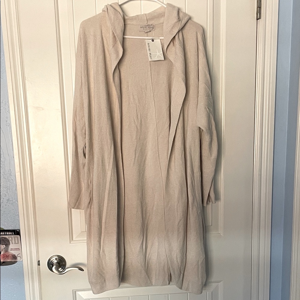 Barefoot Dreams Soft Cream Hooded Cardigan